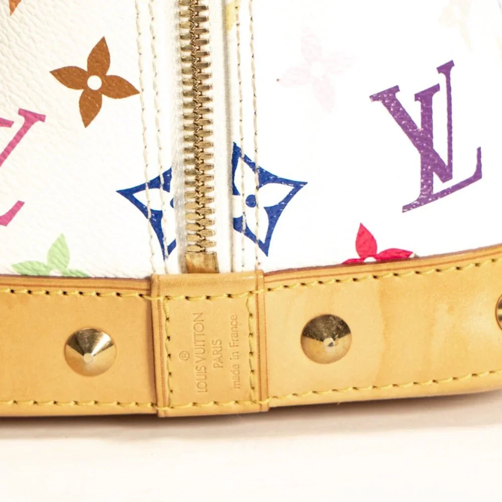 LOUIS VUITTON Alma PM Multicolor White Takashi Murakami - EUC - Picture 14 of 16